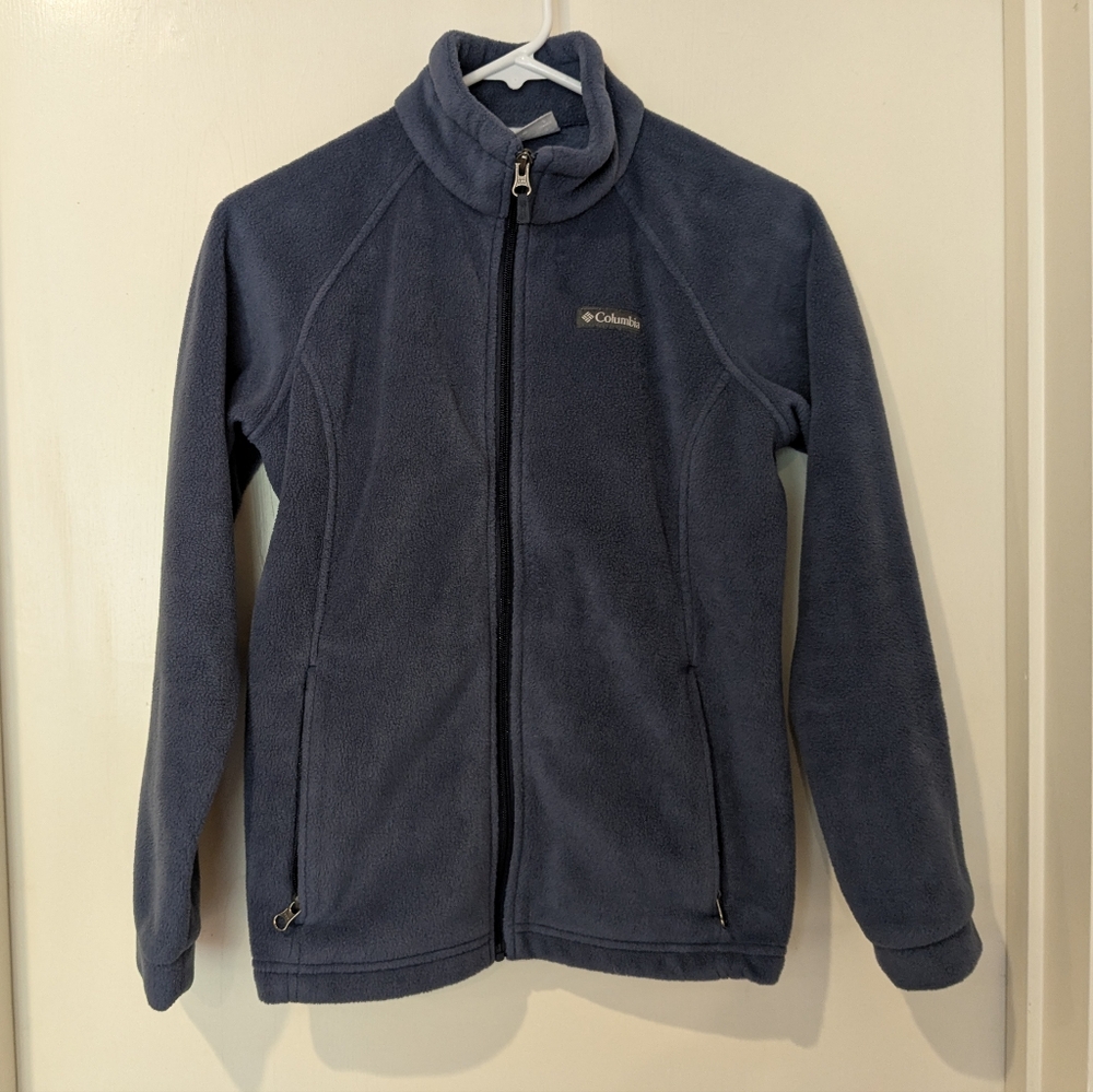 Columbia Navy Blue Fleece Jacket in Girls Large 14/16